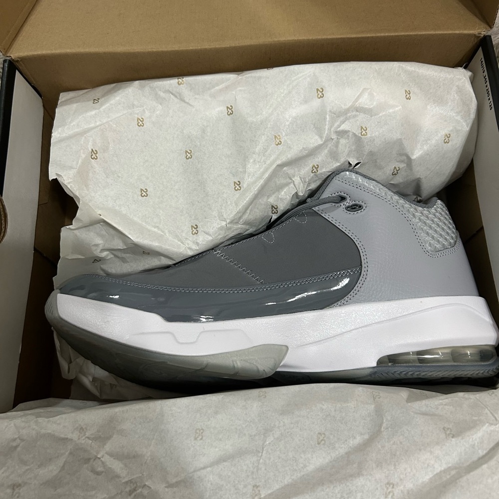 Jordan Gray and White Sneakers